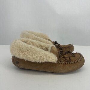 Ugg Alena Womens Shearling-Lined Suede Moccasin Slippers Size 7